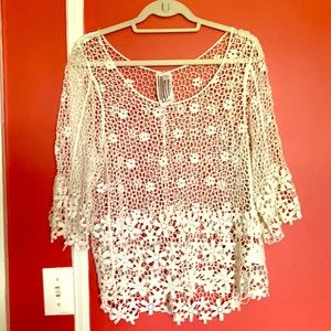 Free People crochet boho sweater Size Small